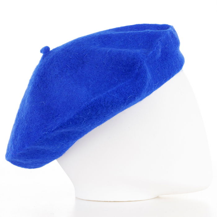 Bereta frantuzeasca albastru electric din stofa de lana [2]