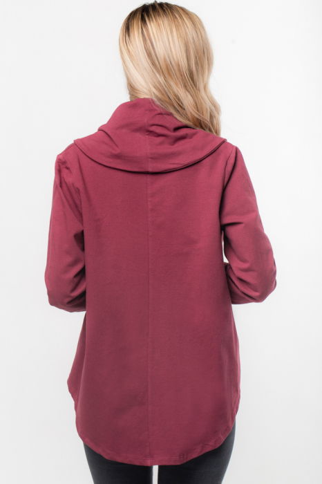 Jacheta bordo petrecuta, din tricot de bumbac [3]