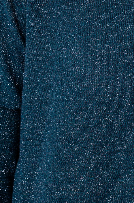 Bluza tricotata turcoaz cu fir lurex si maneca 3/4 [4]