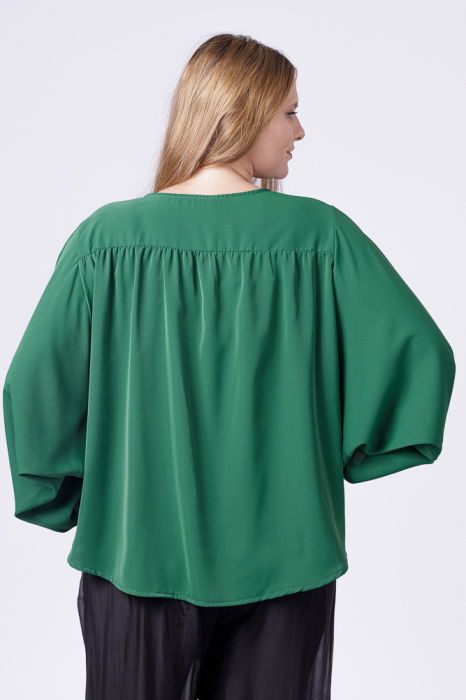 Bluza verde larga cu maneci fluture [4]