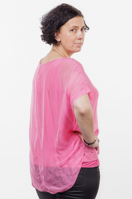 Bluza fucsia din matase si vascoza [2]