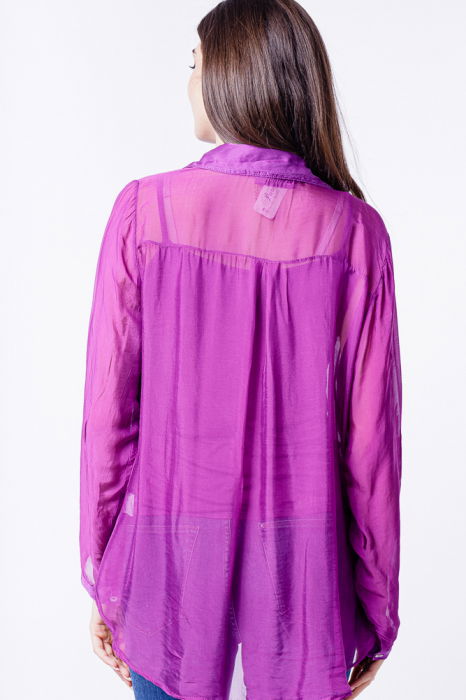 Camasa din matase si vascoza mov, cu dublura [3]