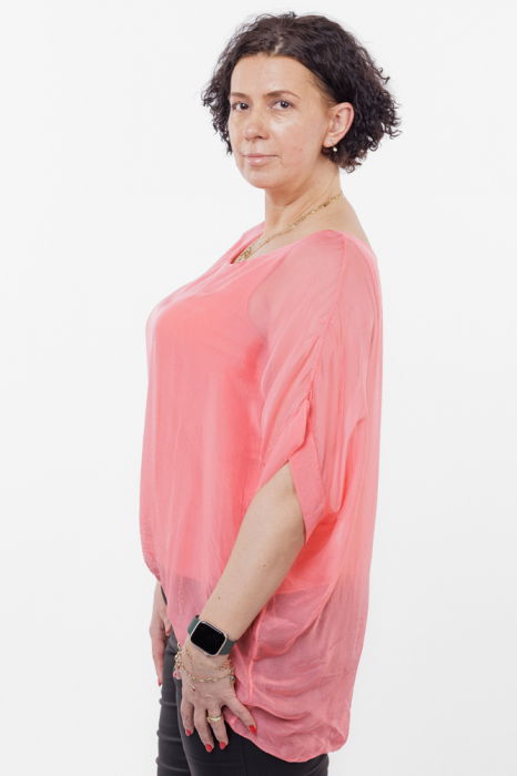 Bluza corai din matase si vascoza [2]