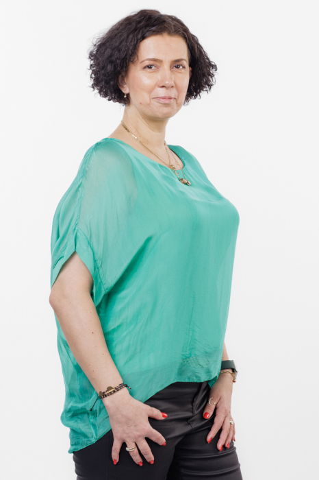 Bluza verde din matase si vascoza [2]