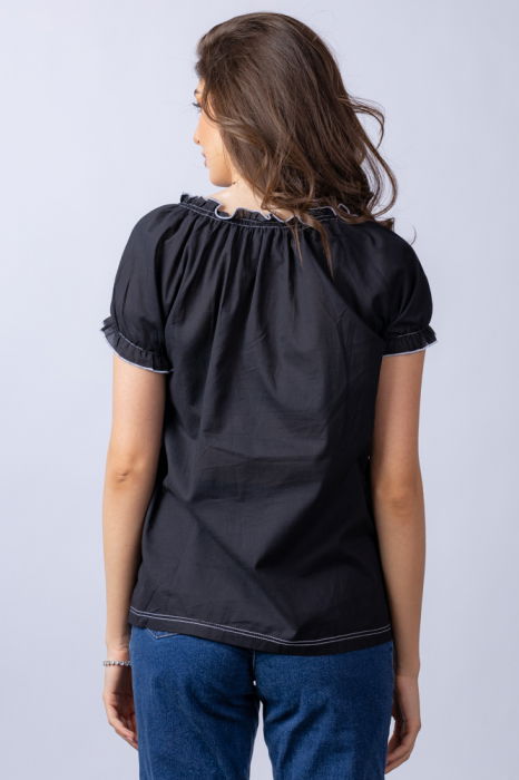 Bluza gen ie neagra din tesatura fina de bumbac [5]