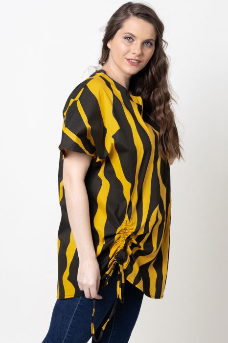 Bluza lunga pentru colanti, din bumbac, galben-negru [2]