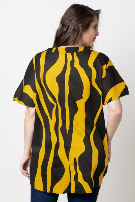 Bluza lunga pentru colanti, din bumbac, galben-negru [3]