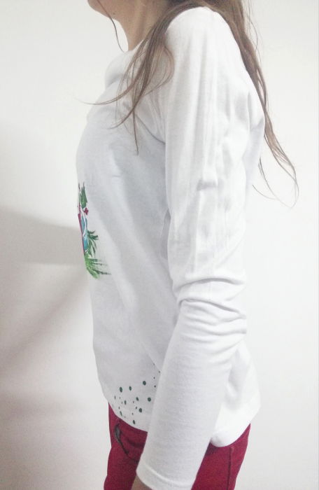 Bluză pictată manual ,cu pisicuță [2]