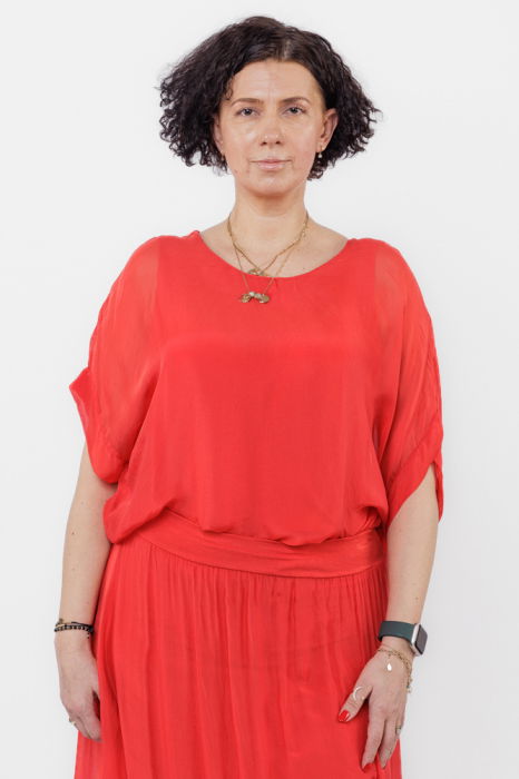 Bluza rosie din matase si vascoza [1]