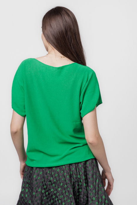 Bluza versatila cu maneca scurta, verde [4]