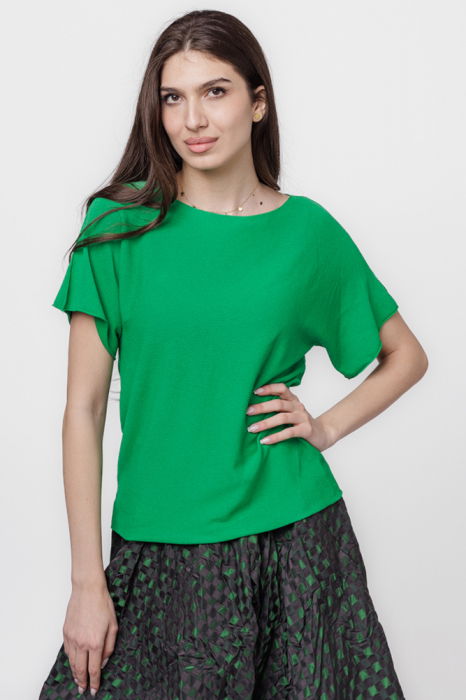 Bluza versatila cu maneca scurta, verde [2]