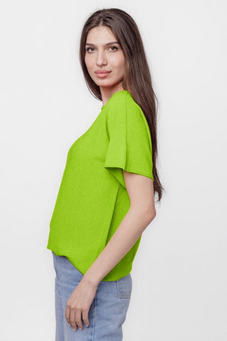 Bluza versatila cu maneca scurta, verde deschis [2]