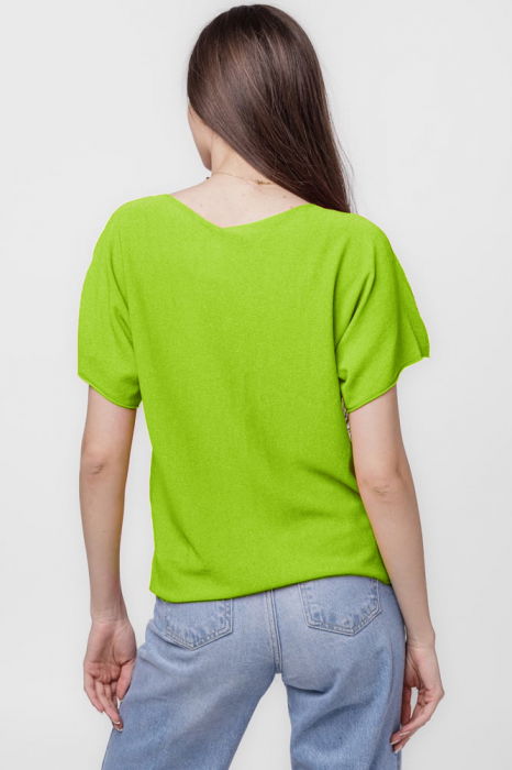 Bluza versatila cu maneca scurta, verde deschis [3]
