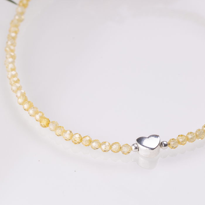 Bratara argint subtire din cubic zirconia galben si piesa din argint [2]