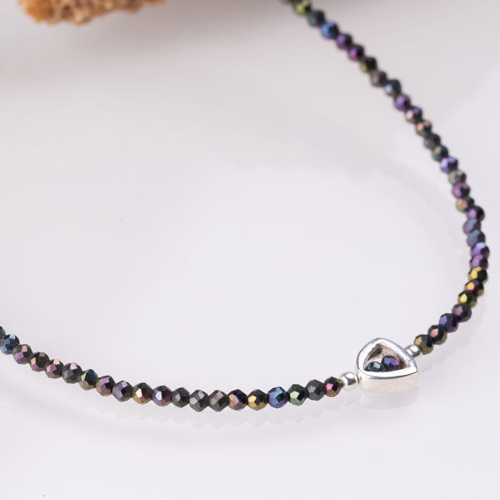 Bratara argint subtire din spinel si piesa din argint [2]