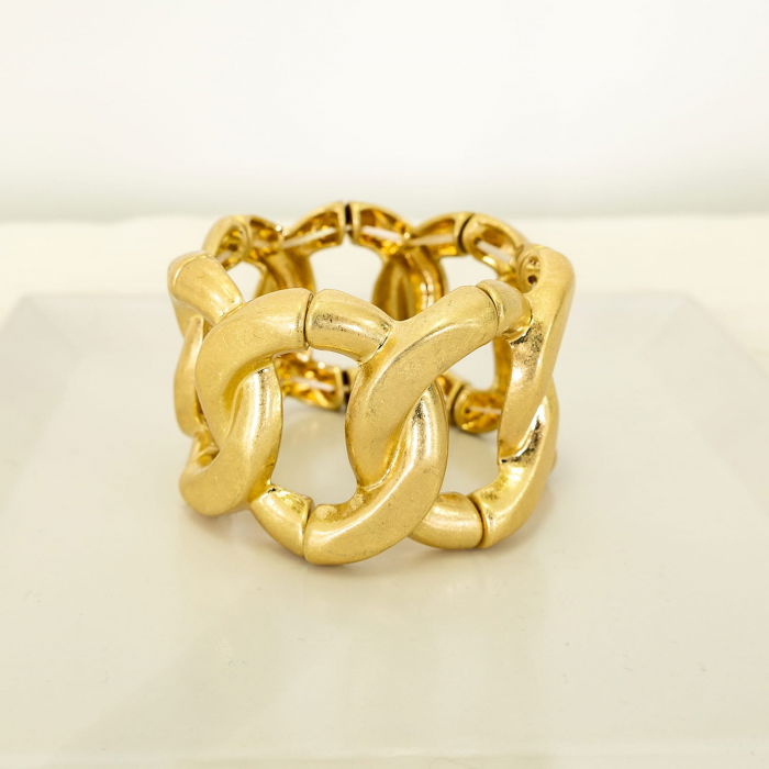 Bratara cu 7 elemente in forma de zale metalice aurii patinate [2]