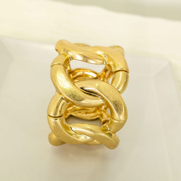 Bratara cu 7 elemente in forma de zale metalice aurii patinate [4]