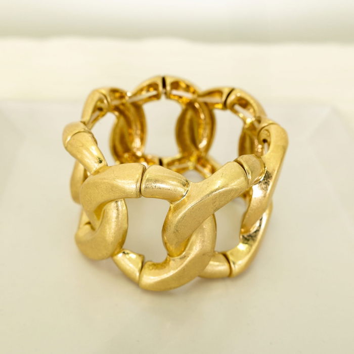 Bratara cu 7 elemente in forma de zale metalice aurii patinate [6]