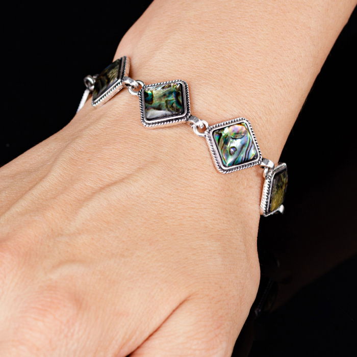 Bratara cu elemente rombice din scoica naturala paua [3]