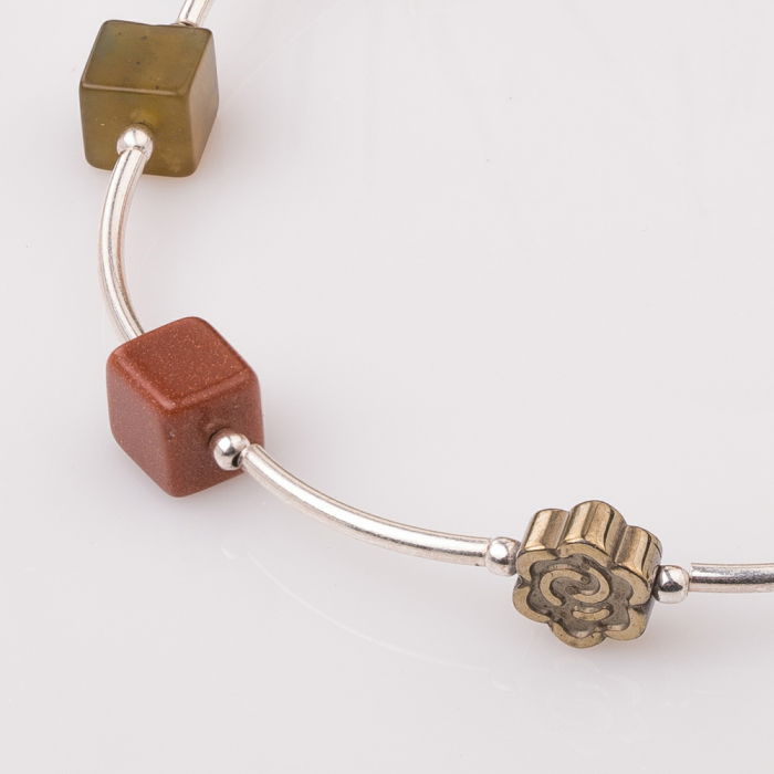 Bratara cu tuburi si floare din hematit [2]