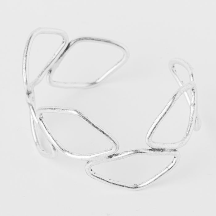 Bratara rigida din cupru argintat cu forme rombice [2]