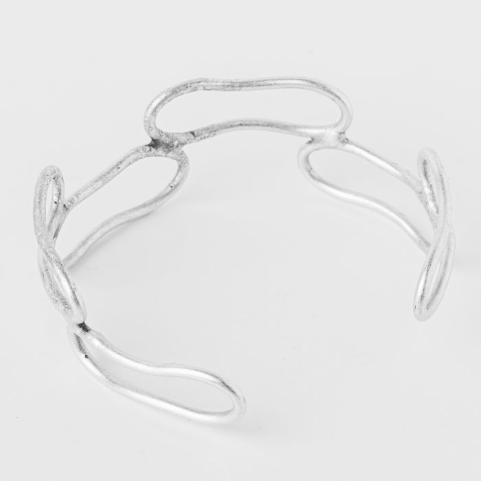 Bratara rigida din cupru argintat cu forme circulare alungite [3]