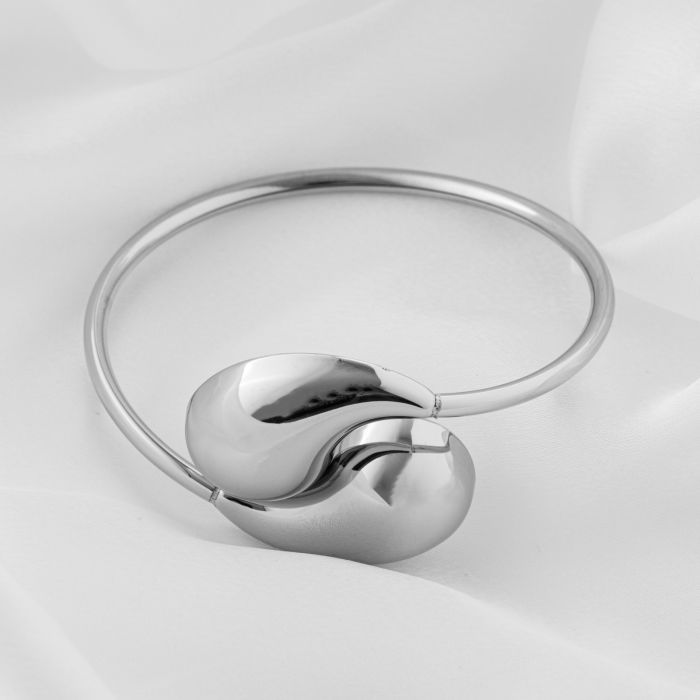 Bratara semirigida elastica cu doua picaturi din otel inoxidabil argintiu [2]