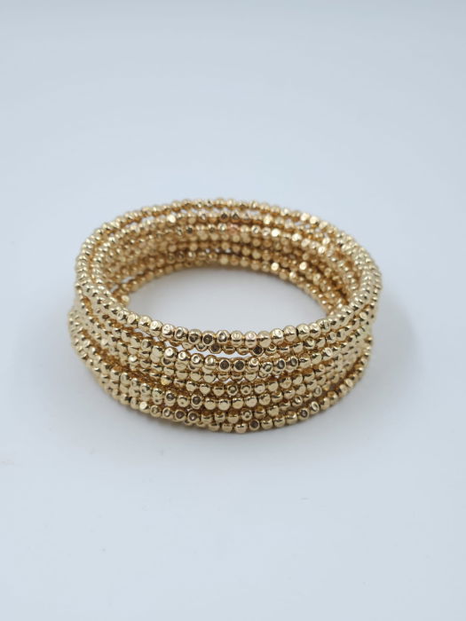 Bratara semirigida si elastica cu elemente mici aurii - design minimalist de efect [3]