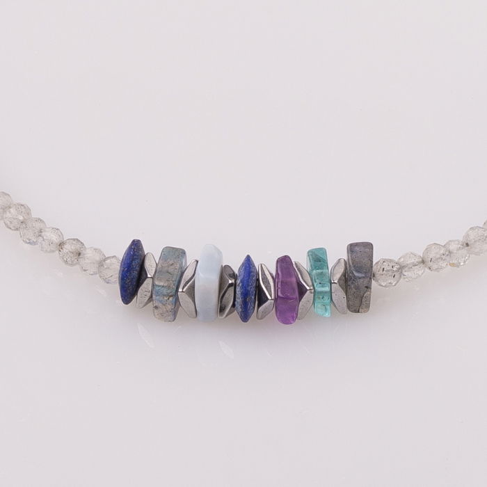 Bratara subtire din labradorit si hematit [2]