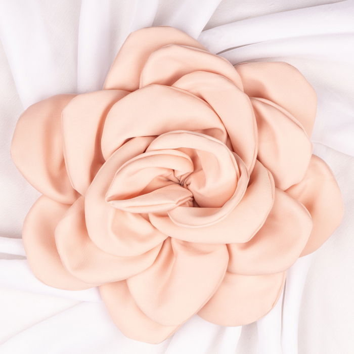 Brosa floare roz deschis satinata cu diametru de 25 cm, cu clips pentru par [4]