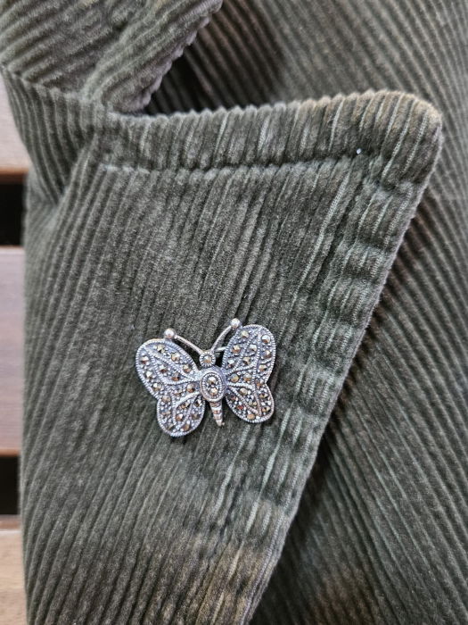 Brosa fluturas din argint 925 cu pietre foarte fine de marcasite [3]