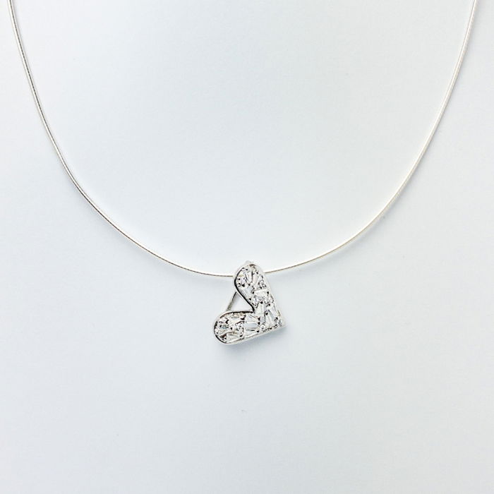 Brosa pandant inima miniaturala din argint 925 cu pietre foarte fine de cubic zirconia [2]