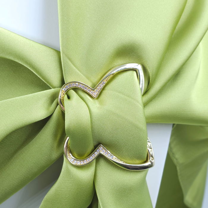 Brosa inel pentru esarfa cu forma de fluture auriu cu pietricele foarte fine [9]