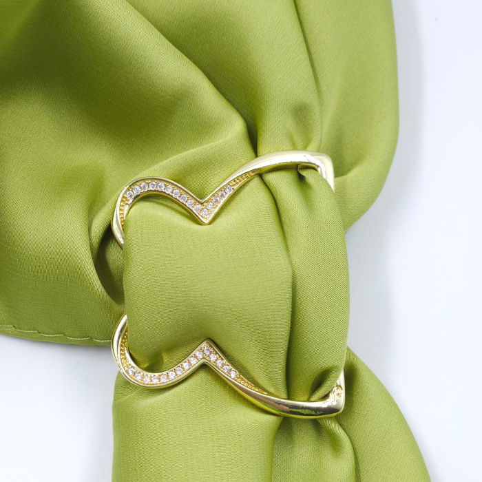 Brosa inel pentru esarfa cu forma de fluture auriu cu pietricele foarte fine [4]