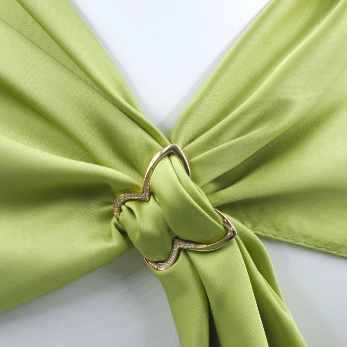 Brosa inel pentru esarfa cu forma de fluture auriu cu pietricele foarte fine [2]