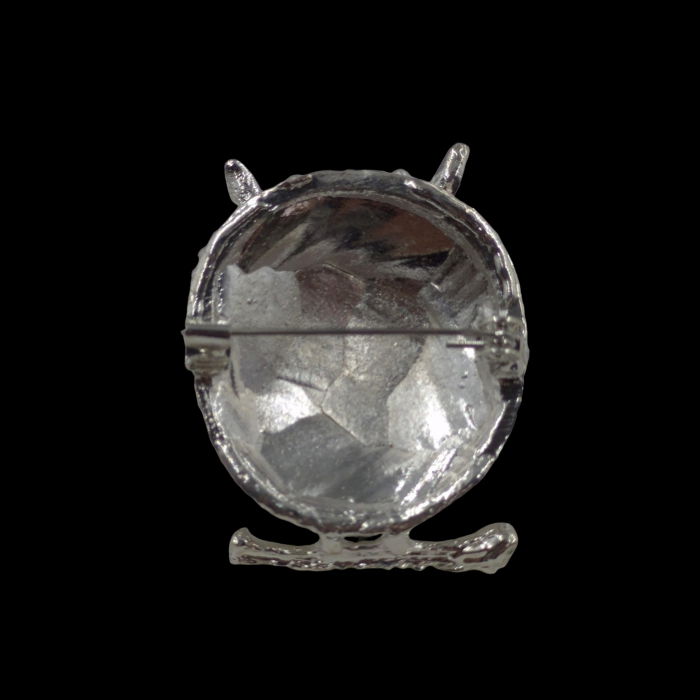 Brosa eleganta bufnita din metal cu perlute artificiale [2]