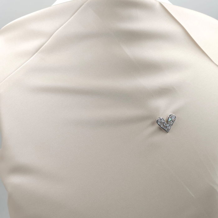 Brosa pandant inima miniaturala din argint 925 cu pietre foarte fine de cubic zirconia [6]