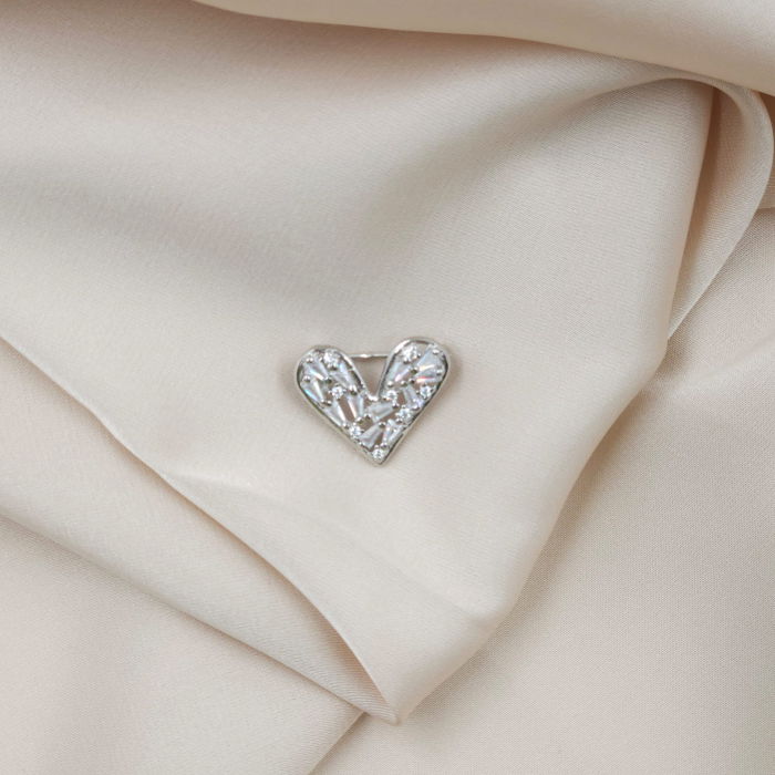 Brosa pandant inima miniaturala din argint 925 cu pietre foarte fine de cubic zirconia [2]
