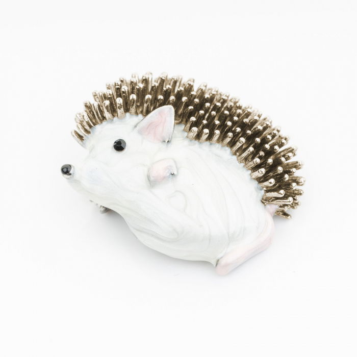 Brosa pandant metalica arici cu tepii in relief, auriu [2]