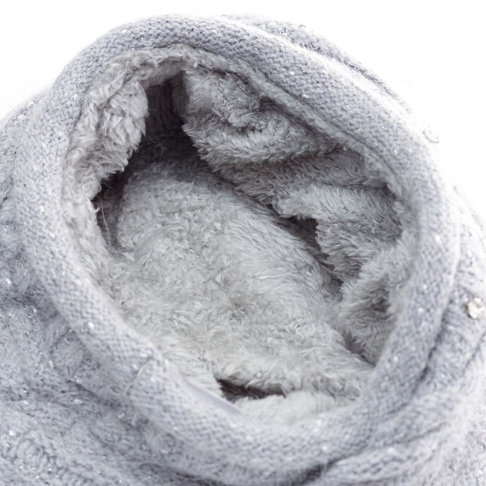 Caciula lila cu fir din lurex si decoratiune strasuri, captusita in interior cu blanita sintetica [3]