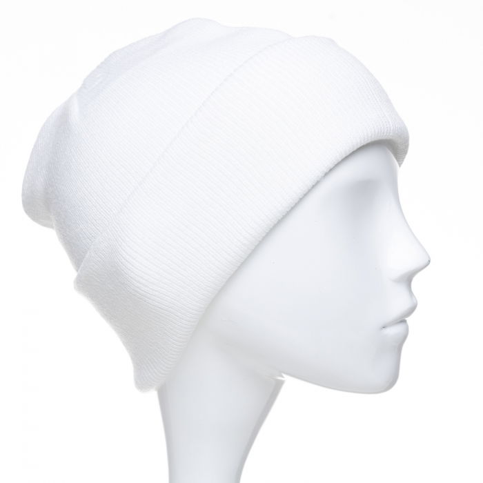 Caciula unisex model clasic tricotat, dublata in interior, alba [1]