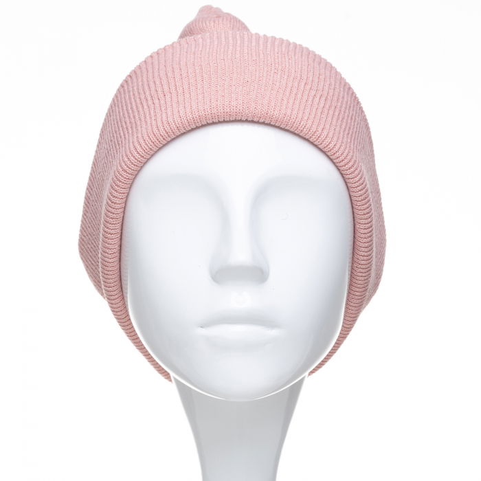 Caciula unisex model clasic tricotat, dublata in interior, roz prafuit [2]