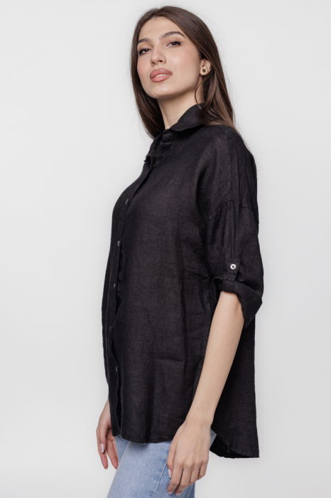 Camasa neagra lejera, din in cu dantela pe spate [2]