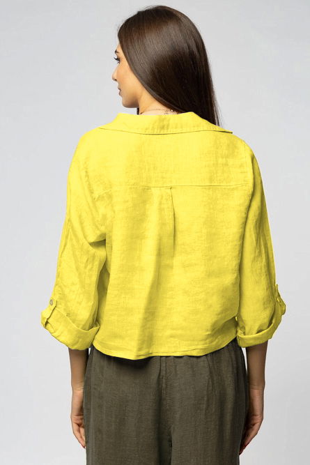 Camasa galbena din in cu nod in fata [3]