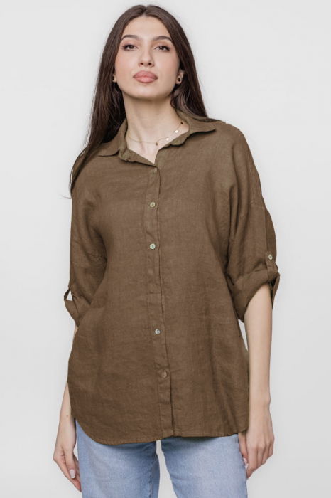 Camasa maro lejera, din in cu dantela pe spate [2]