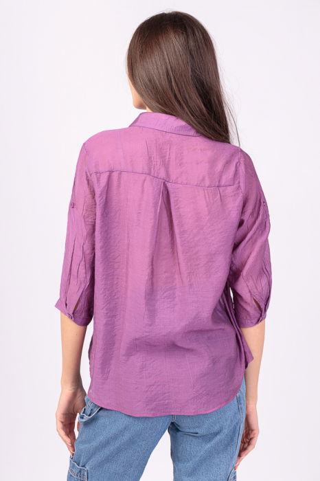 Camasa mov, subtire, cu guler clasic [3]