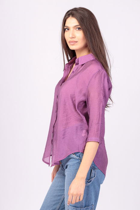 Camasa mov, subtire, cu guler clasic [2]
