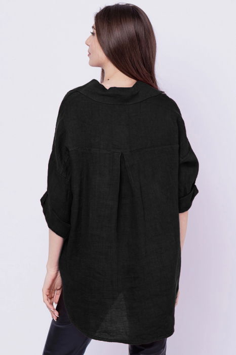 Camasa neagra lejera, din in cu fald pe spate [3]