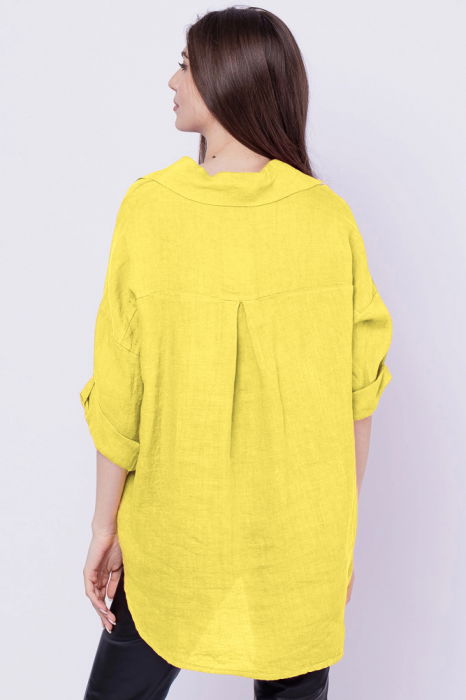 Camasa galbena lejera, din in cu fald pe spate [3]