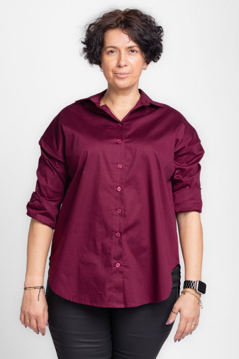 Camasa visiniu, dreapta, din poplin de bumbac [1]